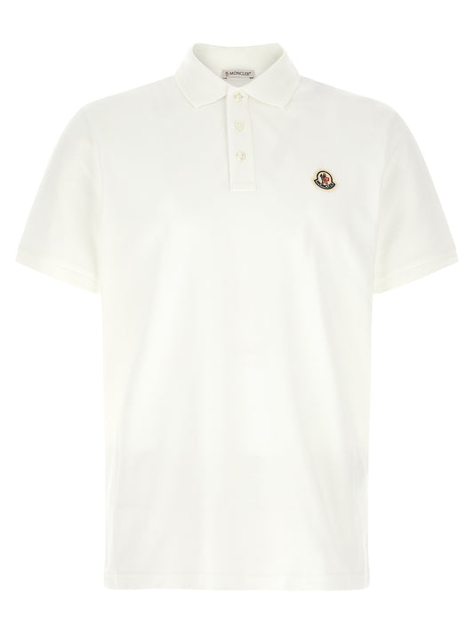 Moncler White Cotton Polo Shirt