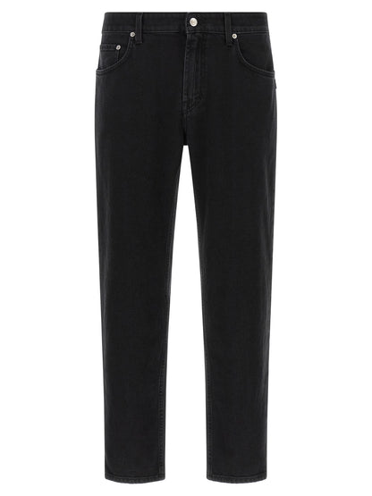Department 5 Black Cotton Cropped Jeans