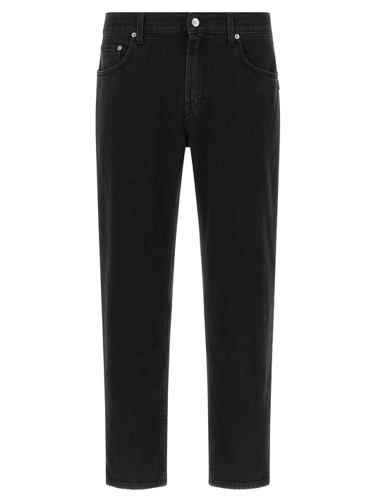 Jeans by Department 5 for men in stretch denim cotton polyester black, silver & signature features an sartorial straight-leg & cropped and cropped with a mid rise cut for a sartorial finish.