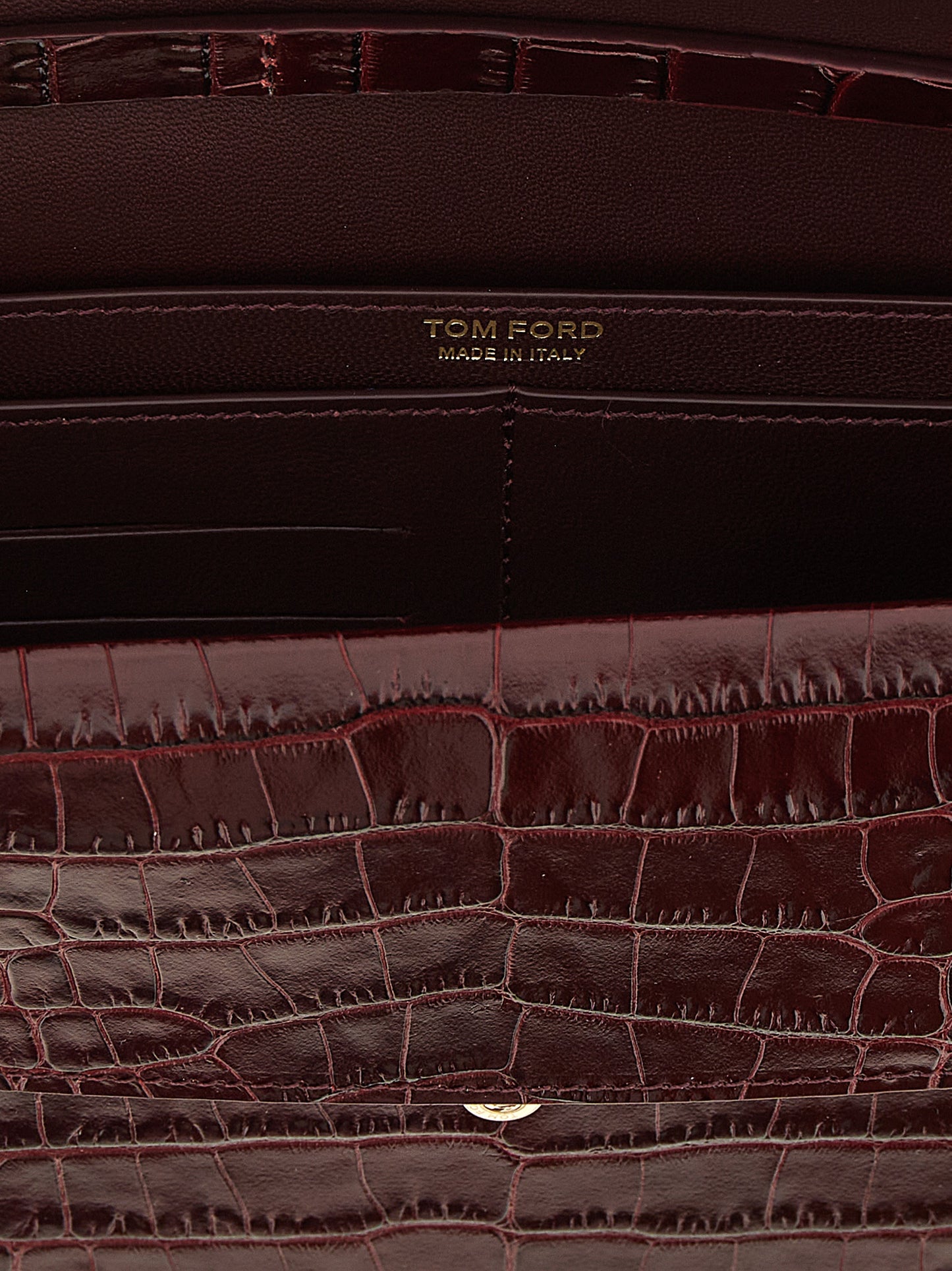 Tom Ford Bordeaux Calfskin Clutch Bag