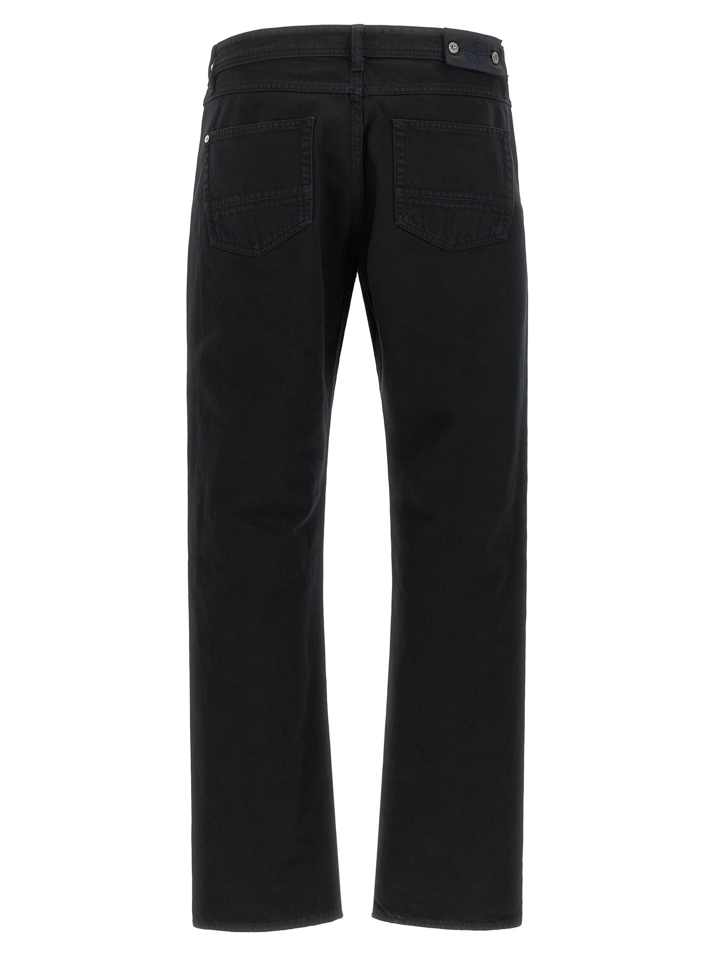 Stone Island Black Cotton Straight-Leg Jeans