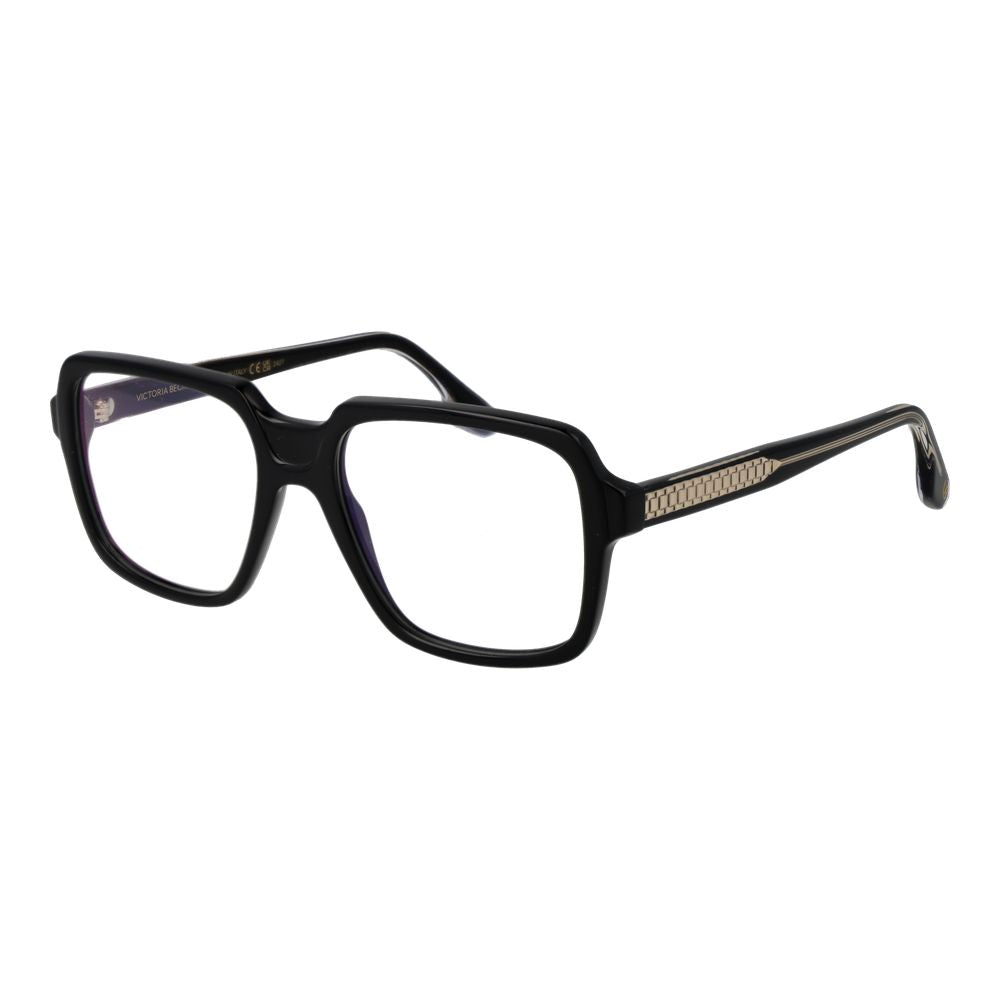 Eyeglasses Frames by Victoria Beckham for women in acetate black showcases a reflective silhouette, artfully incorporating a sophisticated black coloured frame with a distinct full-frame frame design.
