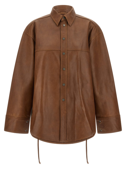 Haikure Brown Lambskin Blouse