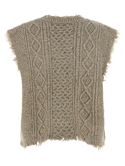 R13 Gray Wool Sleeveless Jacket