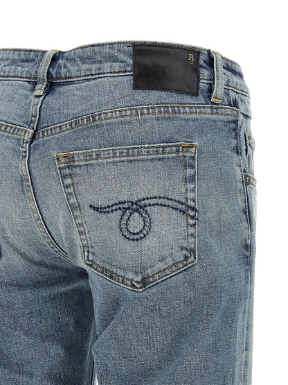R13 Blue Cotton Flared Jeans