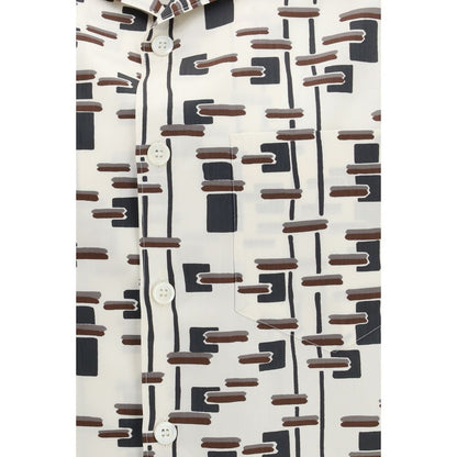 Prada Beige Cotton Pattern Shirt