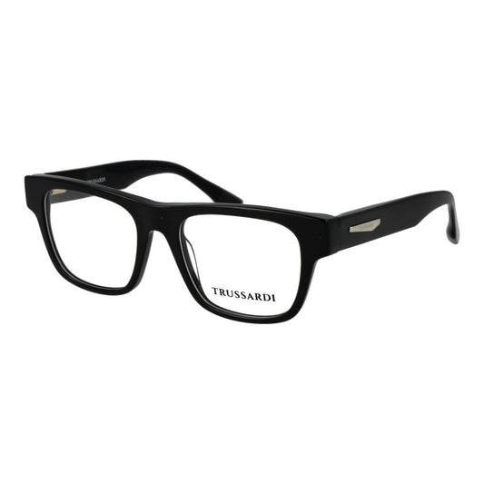 Eyeglasses Frames by Trussardi for men in acetate and black showcases a refined silhouette, detailed with a black coloured frame finish and a sophisticated full-frame frame design.