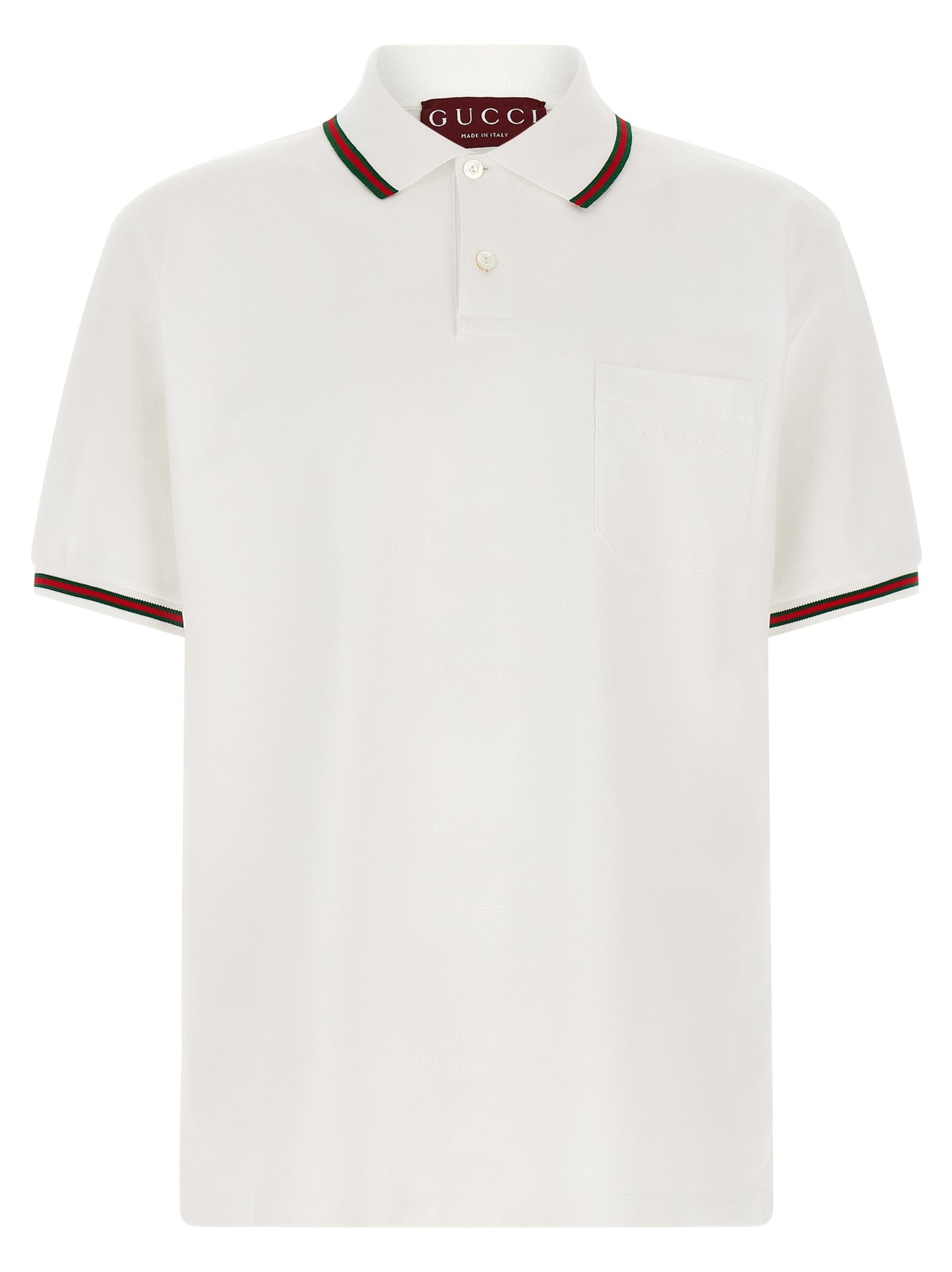 Gucci White Cotton Polo Shirt
