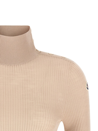 Moncler Beige Virgin Wool Cardigan