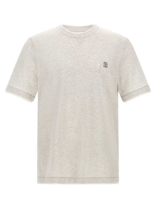 Brunello Cucinelli Gray Cotton T-Shirt
