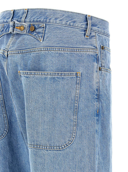 Thom Browne Blue Cotton Straight-Leg Jeans