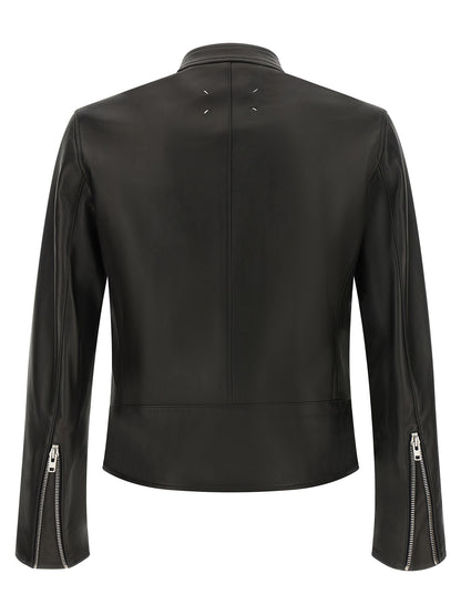 Maison Margiela Black Lamb Leather Leather Jacket