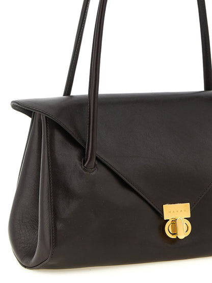 Marni Brown Calfskin Shoulder Bag
