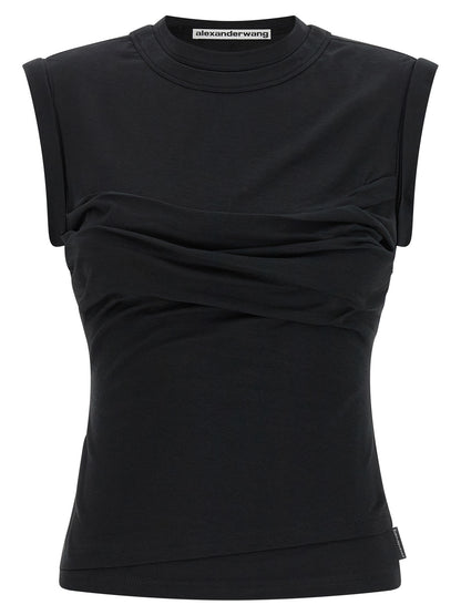 Alexander Wang Black Cotton Sleeveles T-Shirt