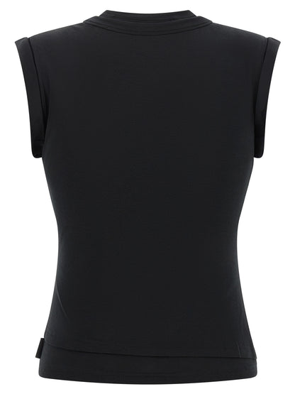 Alexander Wang Black Cotton Sleeveles T-Shirt
