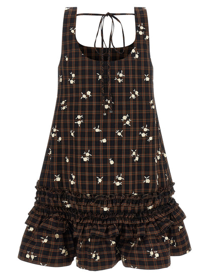 Ganni Brown Organic Cotton Short Dress