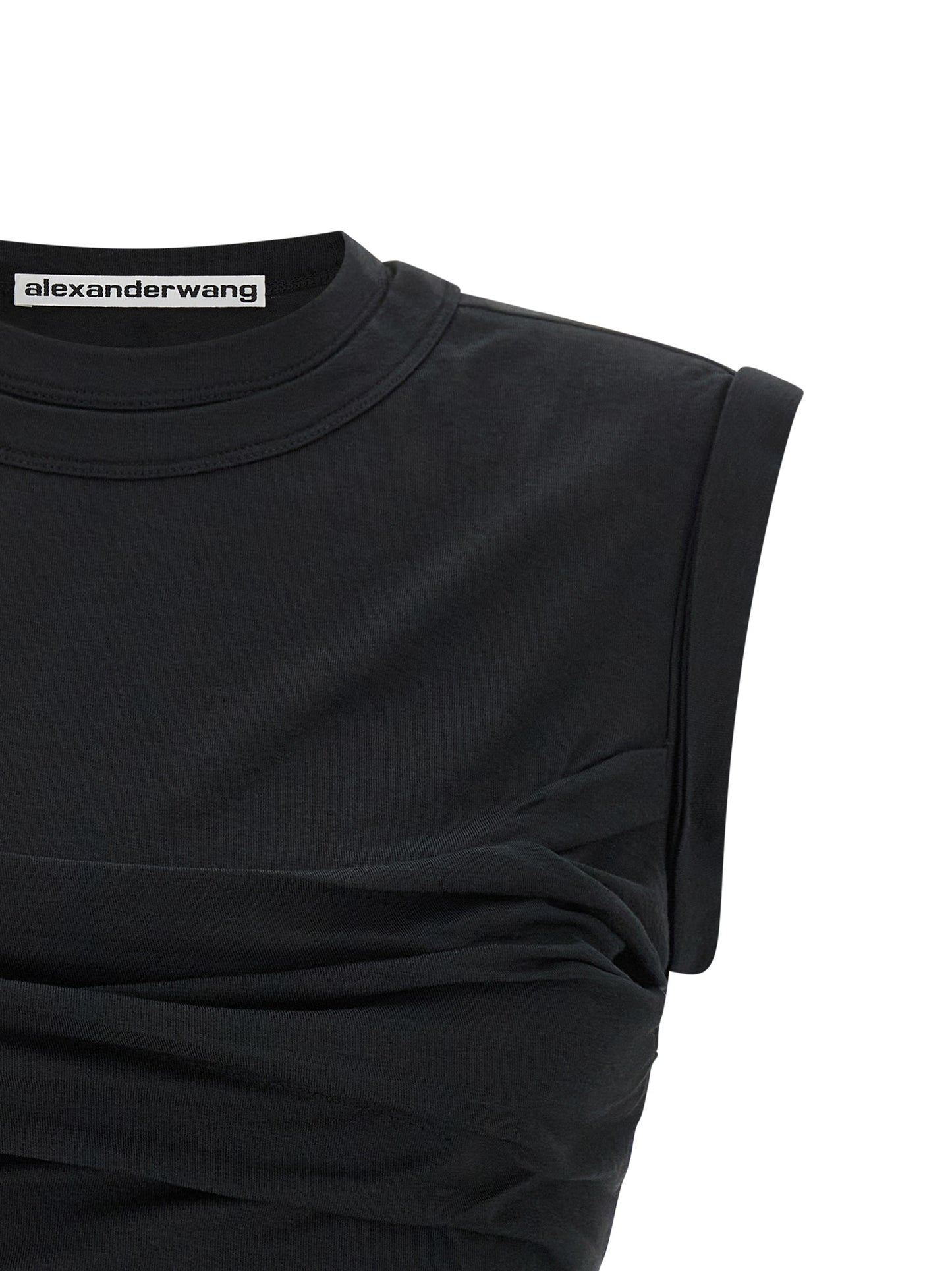 Alexander Wang Black Cotton Sleeveles T-Shirt