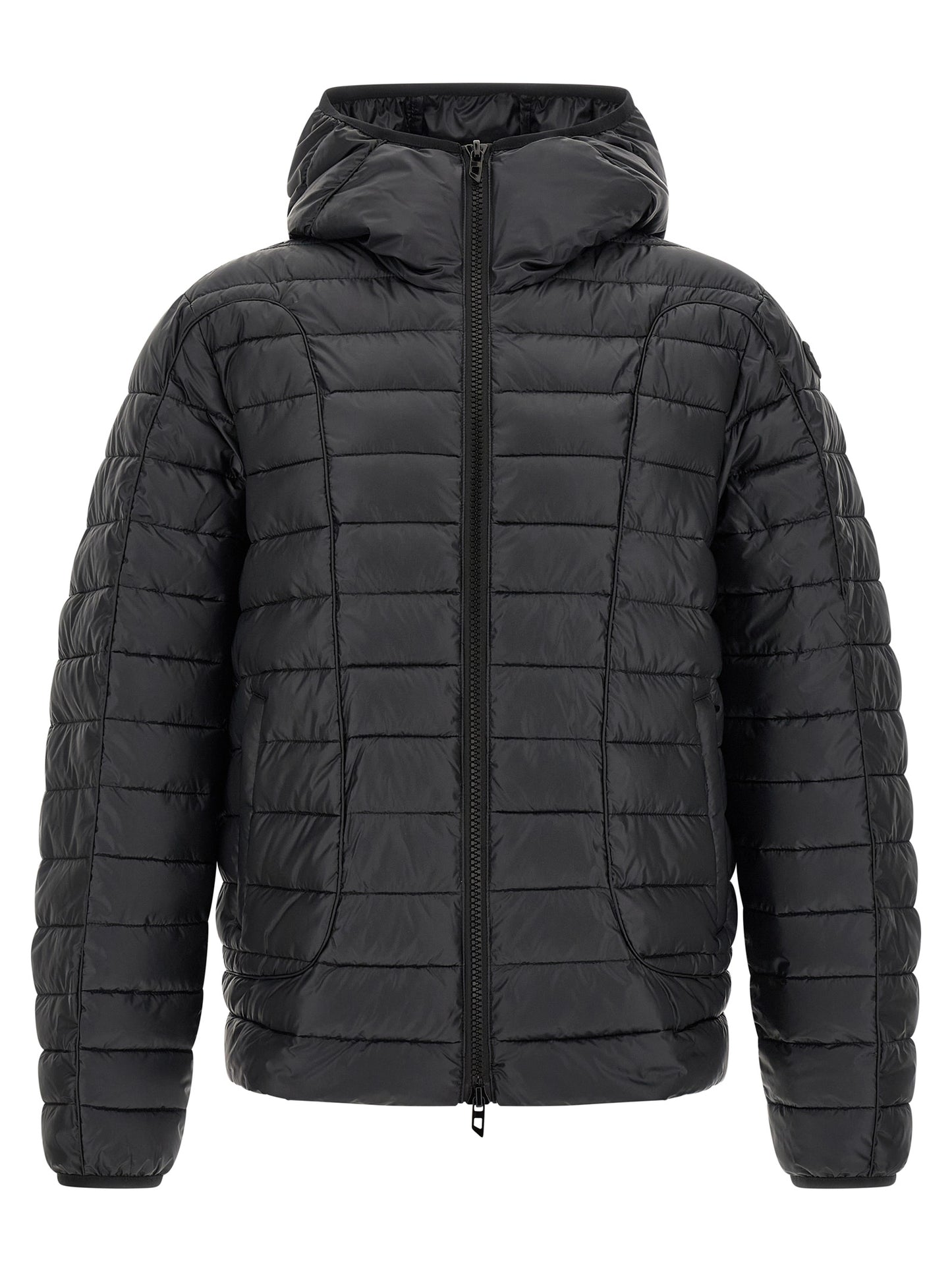 Diesel Black Polyester Full-Length Jacket