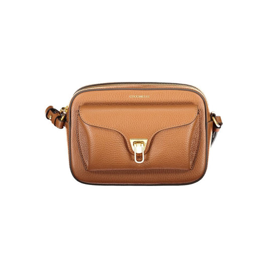 Coccinelle Beat Soft Leather Shoulder Handbag - Brown Print