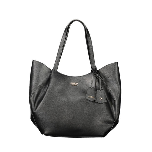 This Pouch Handbag by Guess Jeans for women in polyurethane and black presents a sculptural silhouette featuring a secure , ample internal-pockets, and versatile handle for a sculptural finish.
