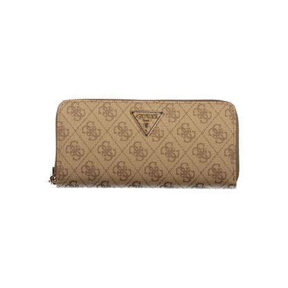 Cardholder Wallet by Guess Jeans for women in polyurethane beige features a streamlined silhouette, showcasing the streamlined Laurel Polyurethane Cardholder Wallet design with sophisticated card-organization for a premium look.