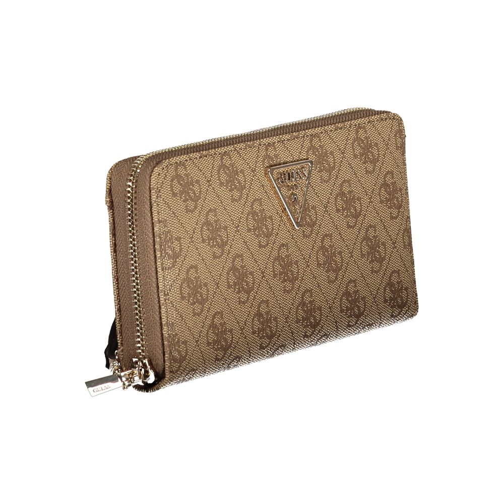 Cardholder Wallet by Guess Jeans for women in polyurethane beige presents a streamlined silhouette, showcasing the sophisticated design of the Laurel Polyurethane Cardholder Wallet collection with functional card-organization.