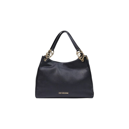 Large Handbag by Love Moschino for women in polyethylene & polyurethane black & gold features a ornamental silhouette, showcasing a secure , ample , and ornamental handle for a sophisticated look.