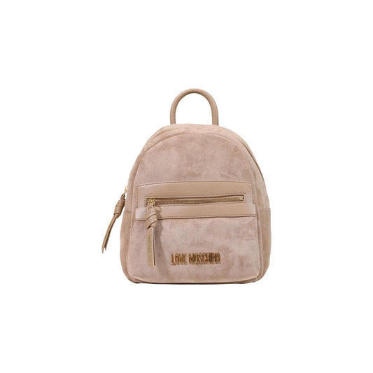 Backpack by Love Moschino for women in stretch polyester beige features a stately Stretch Polyester Backpack design, showcasing a secure zipper, ample , and versatile backpack-strap & adjustable-strap for a stately finish.