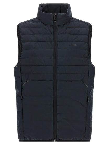 Hugo Boss Blue Polyester Sleeveless Jacket