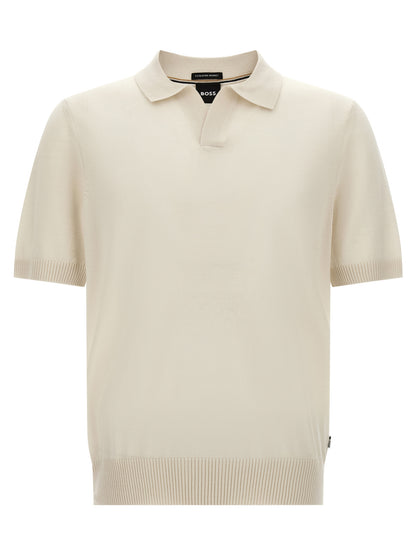 Hugo Boss White Virgin Wool Polo Shirt