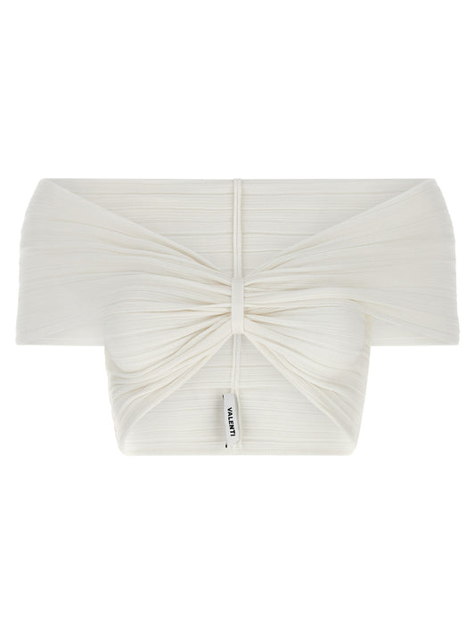 ANTONINO VALENTI White Viscose Sleeveles T-Shirt