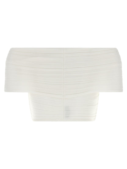ANTONINO VALENTI White Viscose Sleeveles T-Shirt