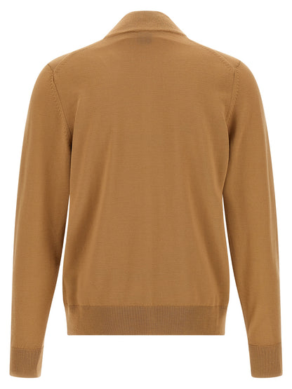 Hugo Boss Brown Virgin Wool Cardigan