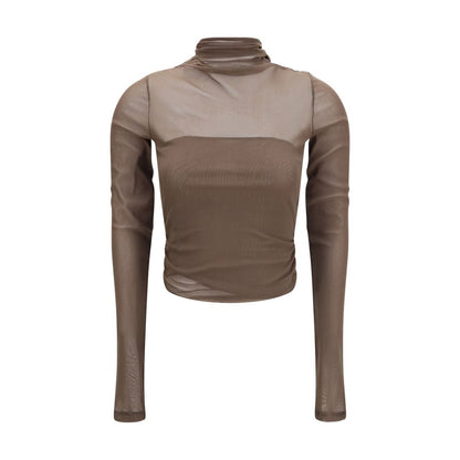 Lemaire Brown Polyamide Pattern Shirt