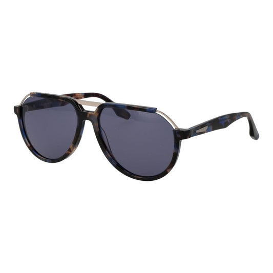 Sunglasses by Trussardi for men in brown showcases a ethereal silhouette, featuring brown coloured frame aviator full-rim frame design with non-polarized category-3-dark-tint lens for a ethereal finish.