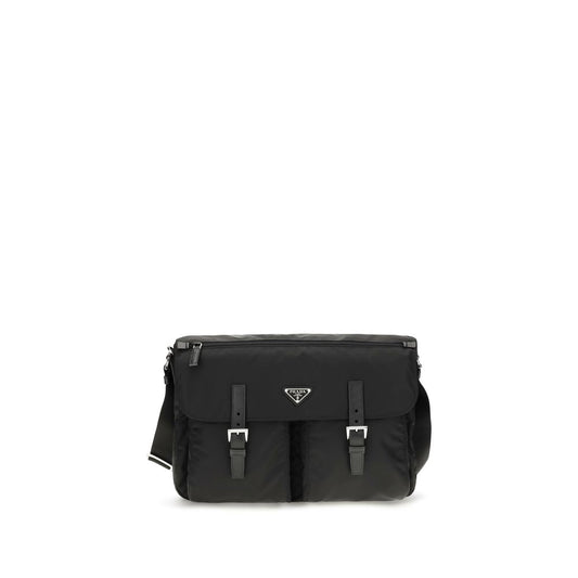 Flap Backpack by Prada for men in nylon black showcases an architectural Nylon Flap Backpack design, featuring a secure flap & zipper, ample , and architectural shoulder-strap, backpack-strap & handle for a sophisticated look.