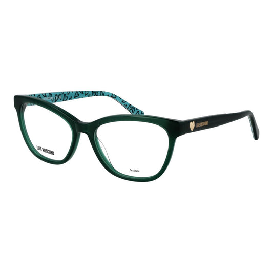 Eyeglasses Frames by Love Moschino for women in multicolor features a refined silhouette, showcasing a refined green coloured frame and full-frame frame design for a sophisticated, premium look.