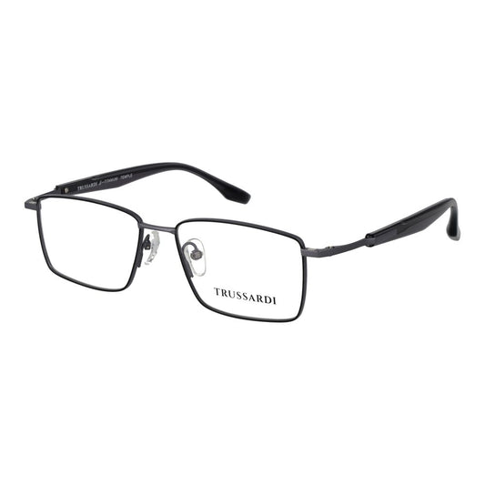 Eyeglasses Frames by Trussardi for men in and gray showcases an refined full-frame frame design featuring a sophisticated gunmetal coloured frame for an refined and refined aesthetic.