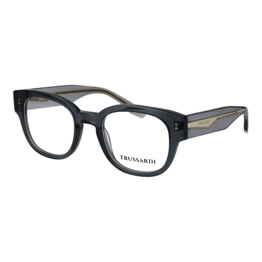 Eyeglasses Frames by Trussardi for unisex in acetate and gray showcases a refined silhouette, detailed with a gray coloured frame finish and a sophisticated full-frame frame design.