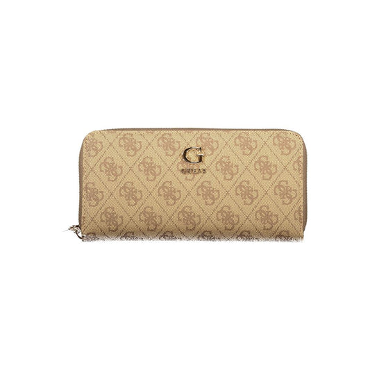 Cardholder Wallet by Guess Jeans for women in polyurethane beige presents a architectural silhouette from the Coleen Polyurethane Cardholder Wallet collection, showcasing architectural card-organization coin-purse for a architectural finish.