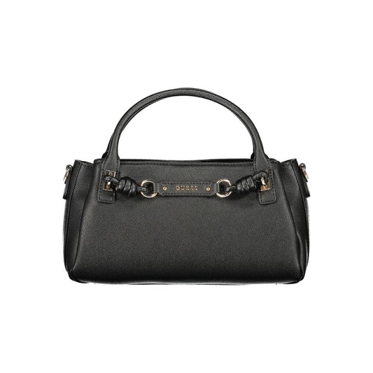 Handbag by Guess Jeans for women in polyurethane black features a exquisite silhouette, showcasing a secure and exquisite built-in-compartments & document-holder with versatile shoulder-strap, handle & adjustable-strap for a exquisite finish.