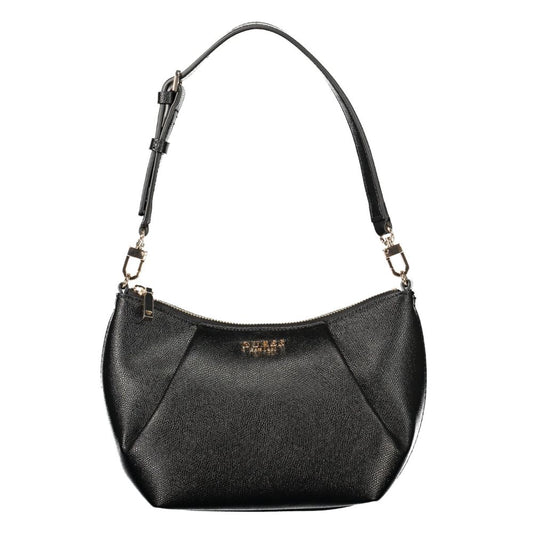 Handbag by Guess Jeans for women in polyurethane black presents a ornamental silhouette, showcasing a secure zipper, ample cardholder, and versatile adjustable-strap & handle for a ornamental finish.
