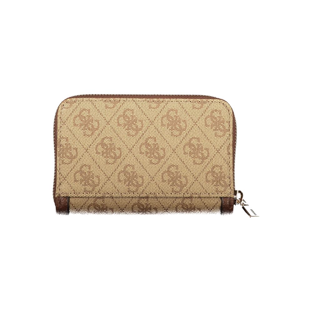 Cardholder Wallet by Guess Jeans for women in polyurethane beige & signature presents a refined silhouette, artfully capturing the essence of the Lindsey Polyurethane Cardholder Wallet design with sophisticated card-organization coin-purse for a refined look.