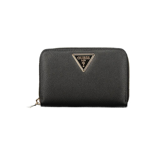 Cardholder Wallet by Guess Jeans for women in polyurethane black showcases a discerning silhouette, artfully capturing the essence of Laurel Polyurethane Cardholder Wallet with its functional card-organization coin-purse.