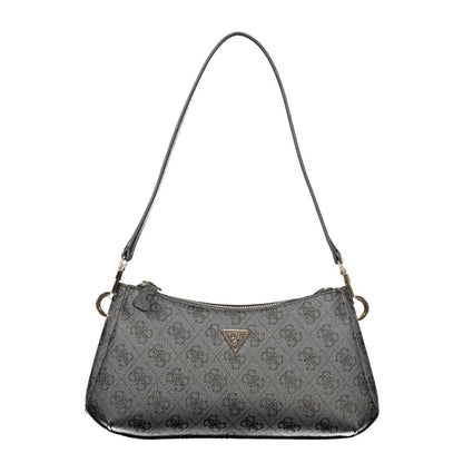 Mini Crossbody Handbag by Guess Jeans for women in polyethylene black & print features an refined silhouette, showcasing a secure snap & zipper, ample built-in-compartments, internal-pockets & cardholder, and versatile crossbody-strap, shoulder-strap, adjustable-strap & handle for a sophisticated refined aesthetic.