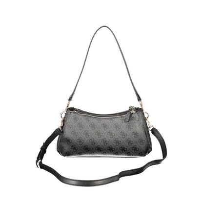 Mini Crossbody Handbag by Guess Jeans for women in polyethylene black & print features a ornamental silhouette, showcasing a secure snap & zipper, ample built-in-compartments, internal-pockets & cardholder, and ornamental crossbody-strap, shoulder-strap, adjustable-strap & handle for a sophisticated look.