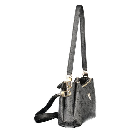 Mini Crossbody Handbag by Guess Jeans for women in polyethylene black & print features a refined silhouette, showcasing a secure snap & zipper, organized built-in-compartments, internal-pockets & cardholder, and versatile crossbody-strap, shoulder-strap, adjustable-strap & handle for a refined finish.