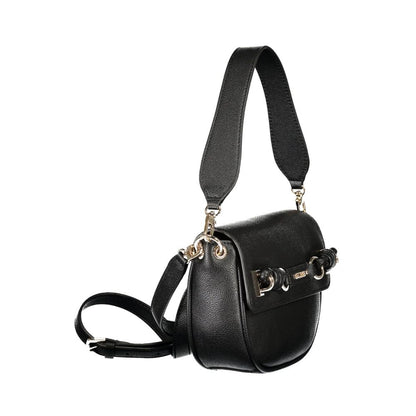 Handbag by Guess Jeans for women in polyethylene black & signature features a signature silhouette, showcasing a secure snap and signature internal-pockets & cardholder with versatile shoulder-strap, adjustable-strap, detachable-strap & handle for a sophisticated look.