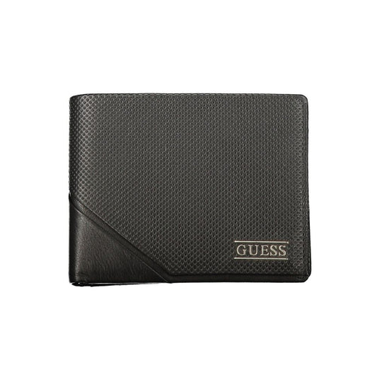 Cardholder Wallet by Guess Jeans for men in leather black showcases a refined silhouette, artfully capturing the essence of the refined Leather Cardholder Wallet design with functional card-organization coin-purse.