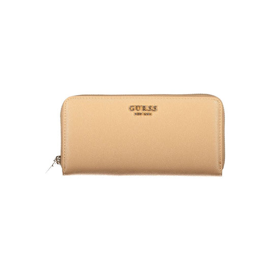 Cardholder Wallet by Guess Jeans for women in polyethylene beige showcases a refined silhouette, artfully capturing the essence of the refined Amorette Polyethylene Cardholder Wallet design with functional card-organization coin-purse.